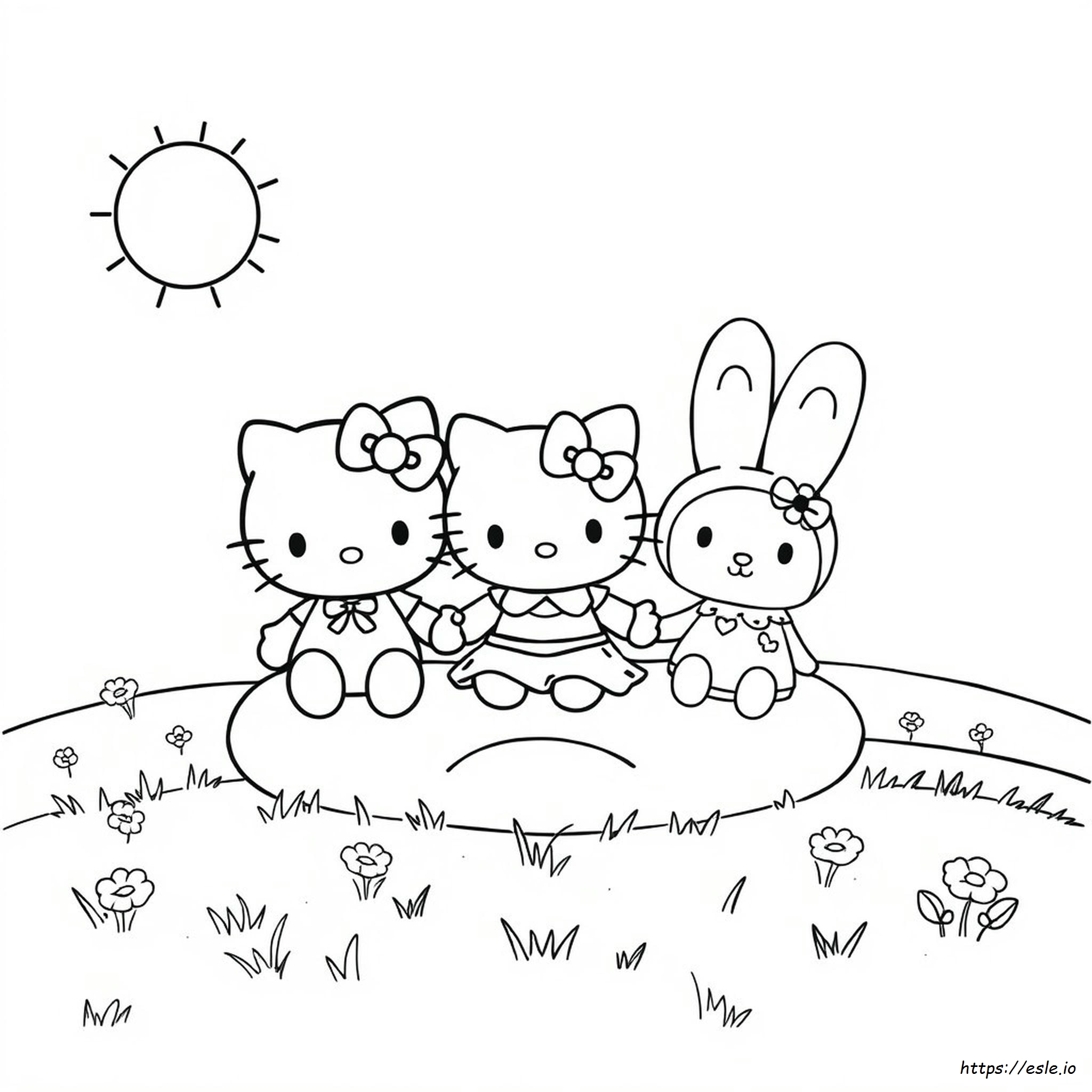 Hello Kitty My Melody And Cinnamoroll Coloring Pages