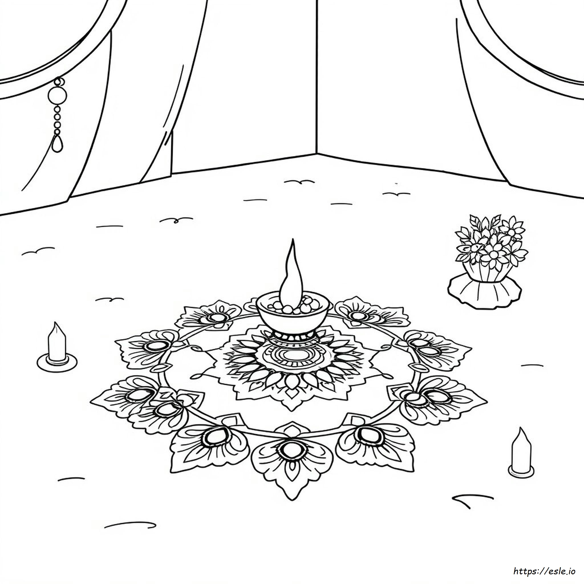 Printable Rangoli Colouring Pages