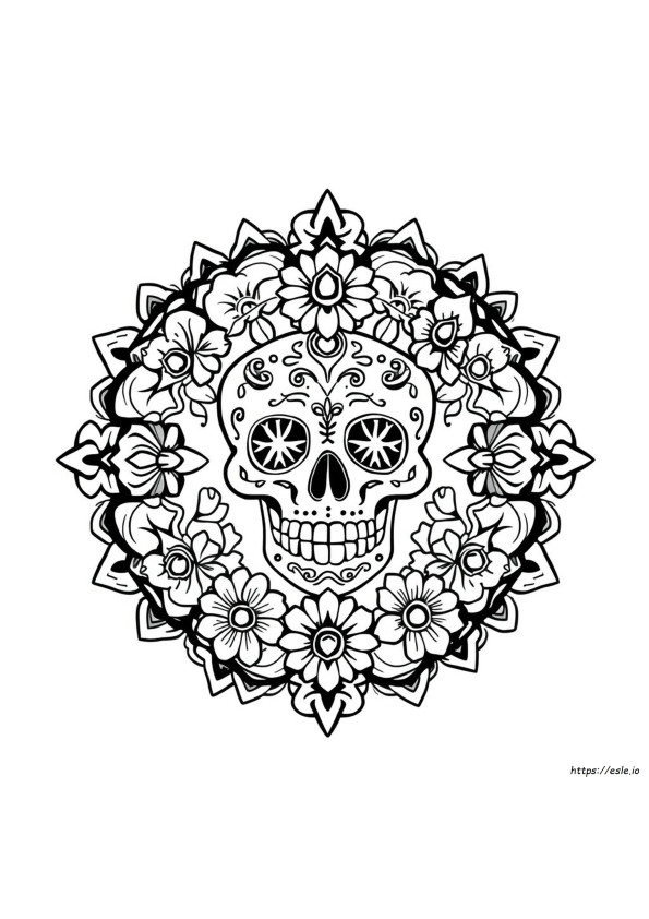 Day Of The Dead Mandala Coloring Pages