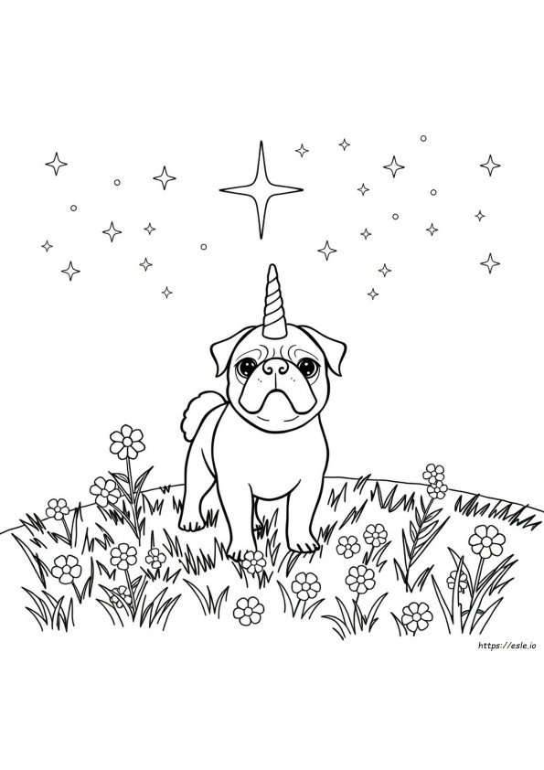 Unicorn Pug Coloring Pages