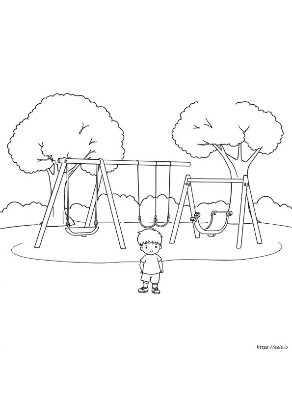 Gambar Mewarnai Keamanan Taman Bermain