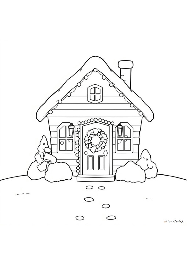 Christmas House To Color