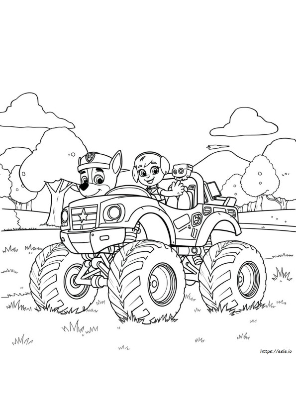 Paw Patrol Monster Truck Ausmalbild