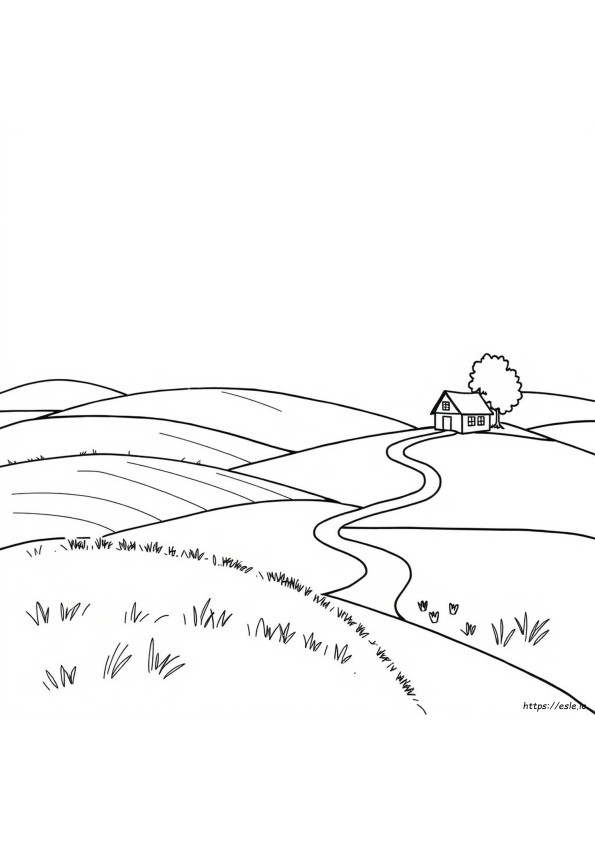 Desenho De Paisagem Para Colorir