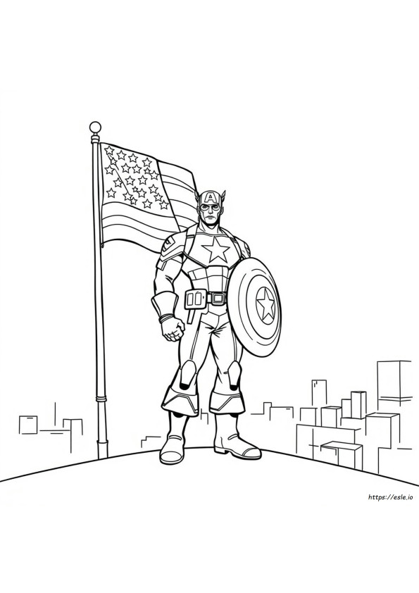 Capitán América Para Colorear De Marvel