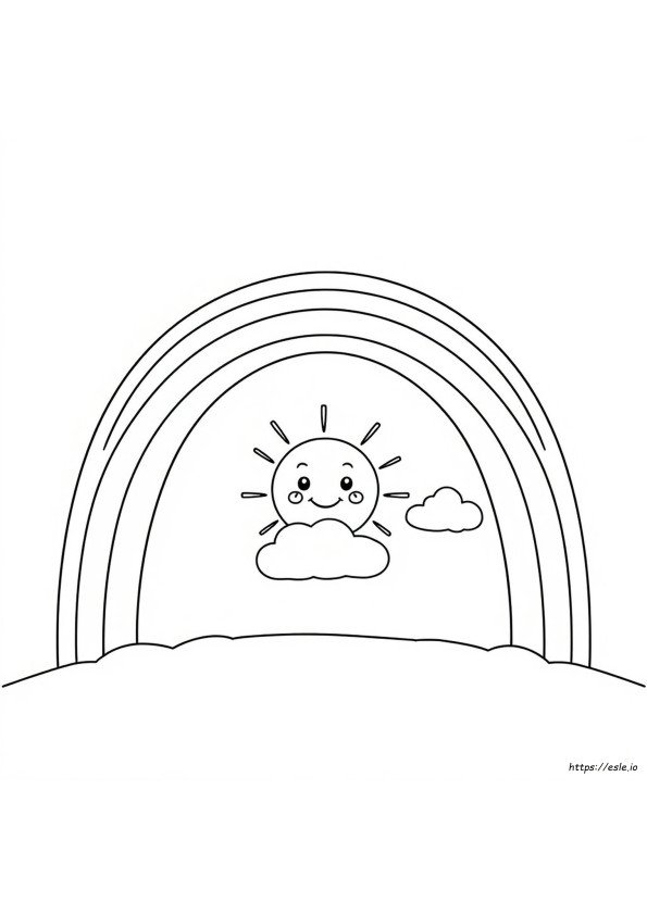 Cartoon Rainbow Coloring Page