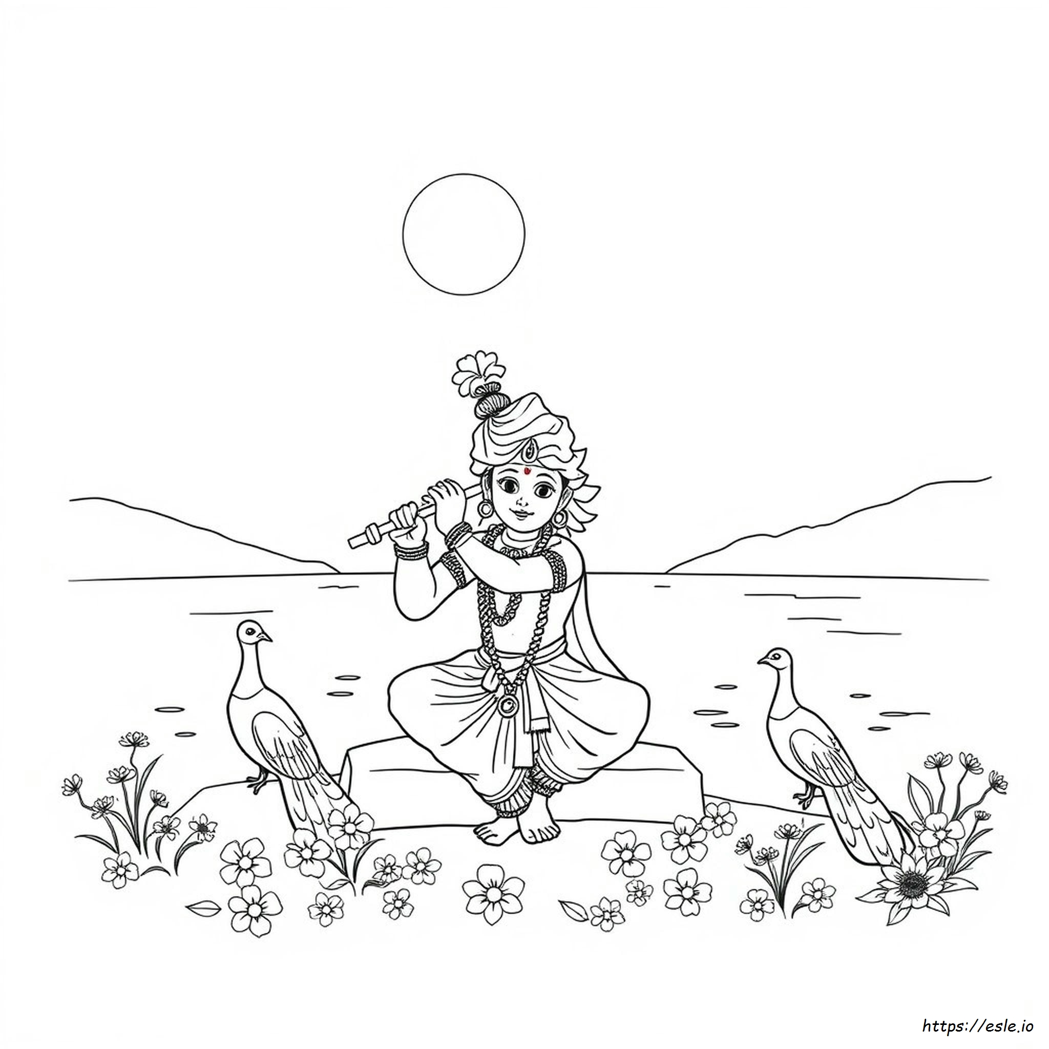 Krishna Sketch For Colouring