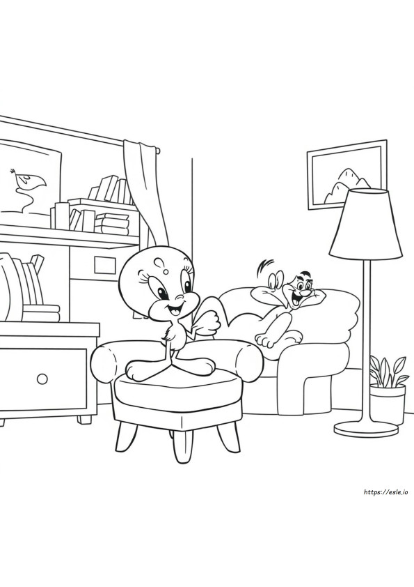 Tweety Bird And Sylvester Coloring Pages