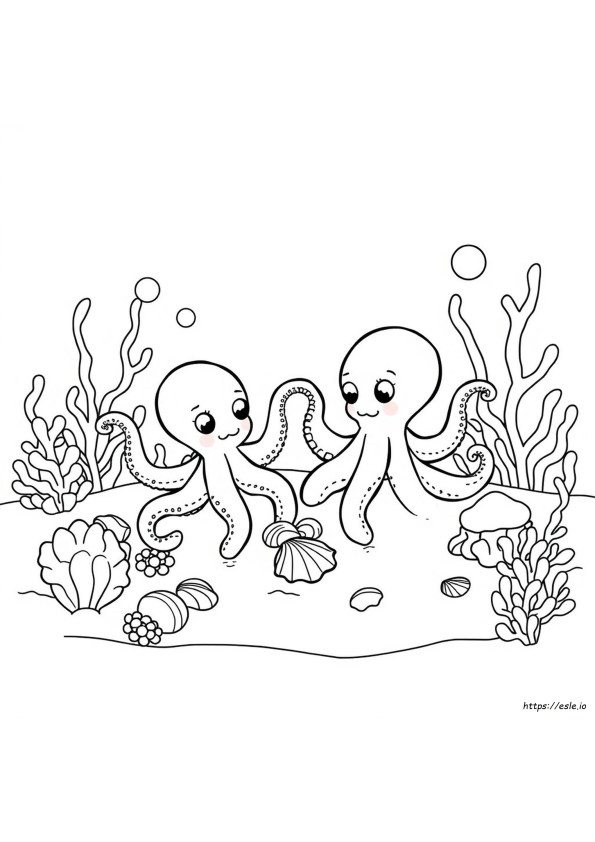 Adorable Cute Octopus Coloring Page