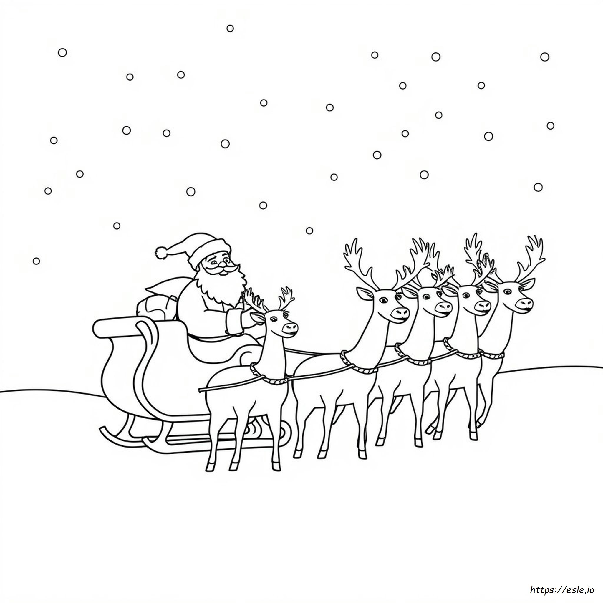 Coloriage Père Noël Et Renne