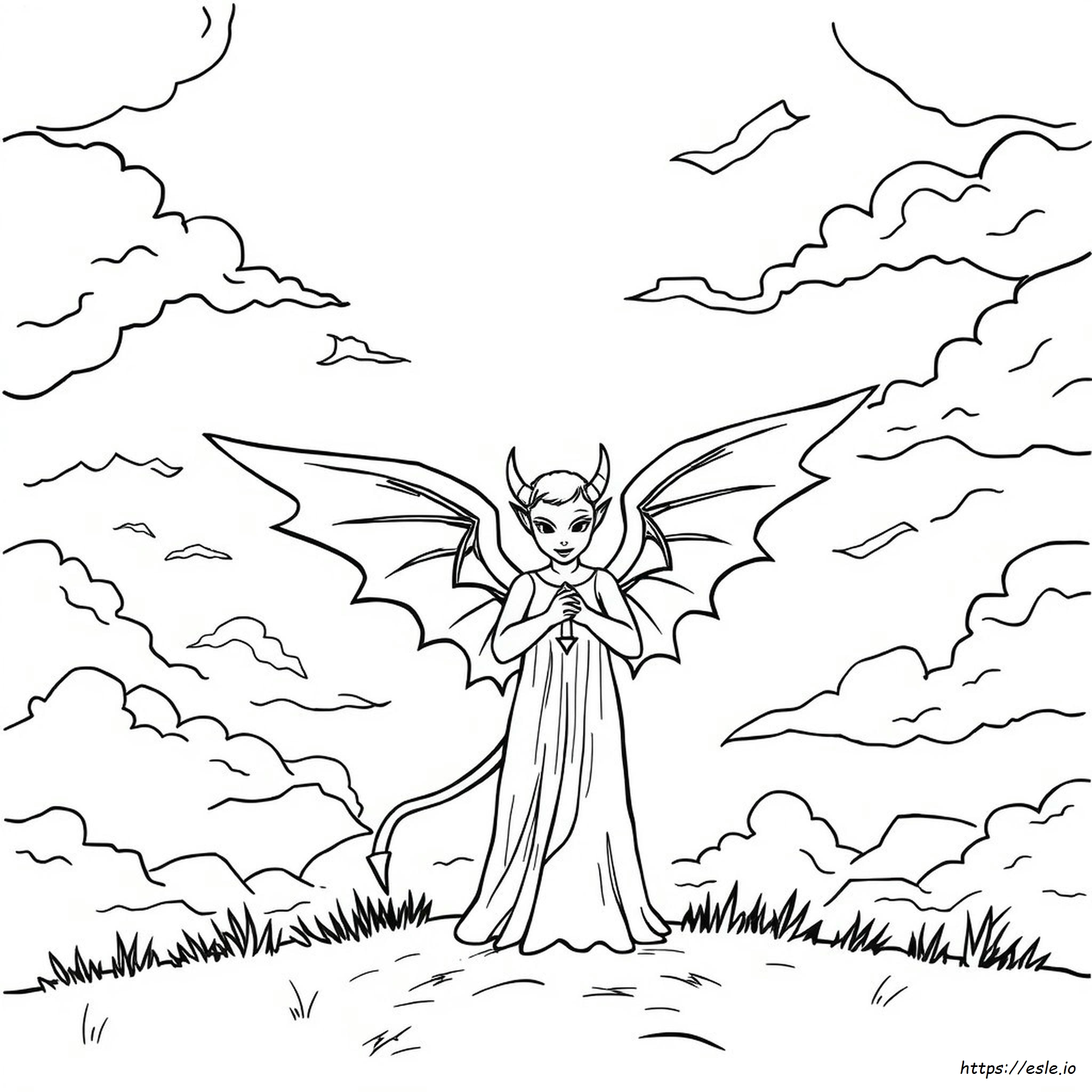 Dark Angel Demon Coloring Pages