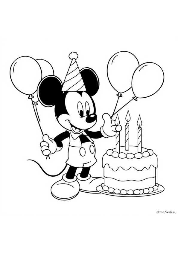 Mickey Mouse Mewarnai Gambar Ulang Tahun