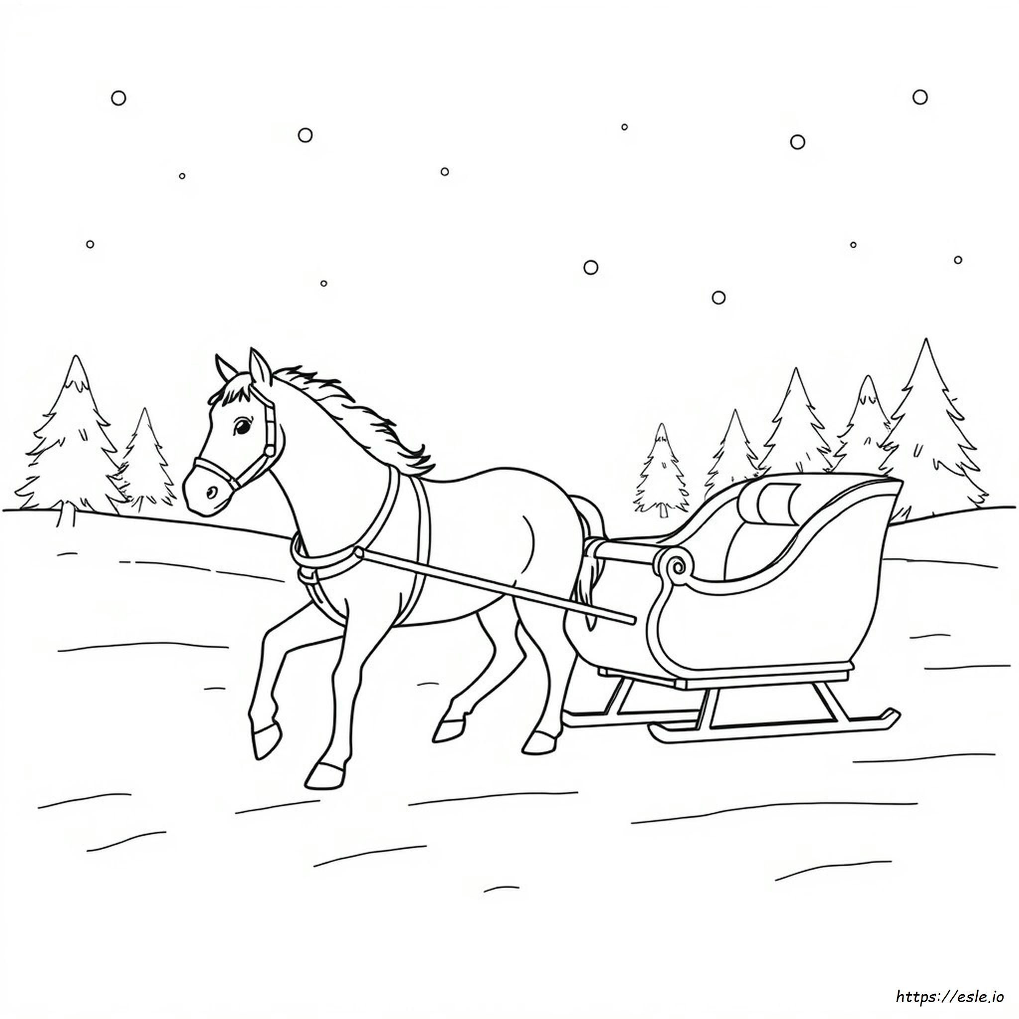 One Horse Open Sleigh Coloring Page