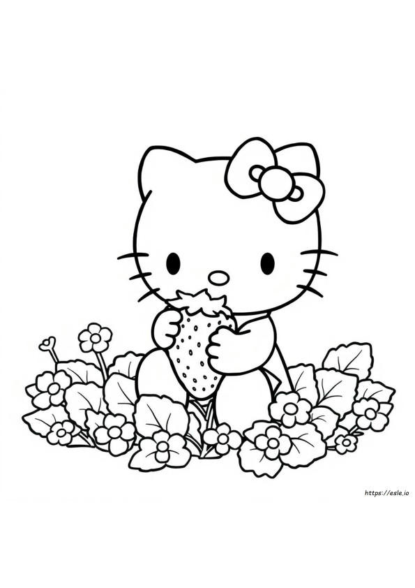 Hello Kitty Coloring Pages Strawberry