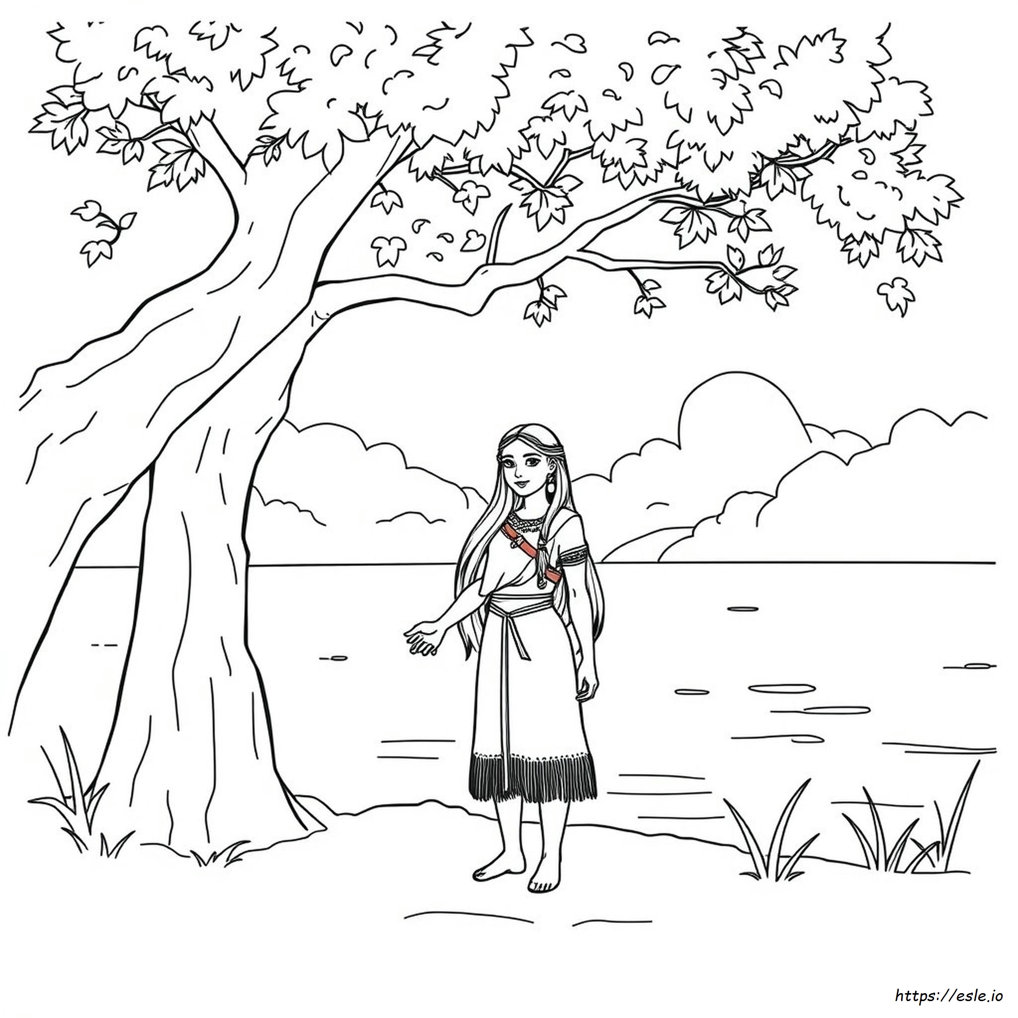 Pochahontas Coloring Page