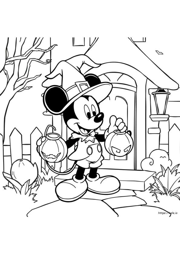 Mickey Halloween Mewarnai Gambar