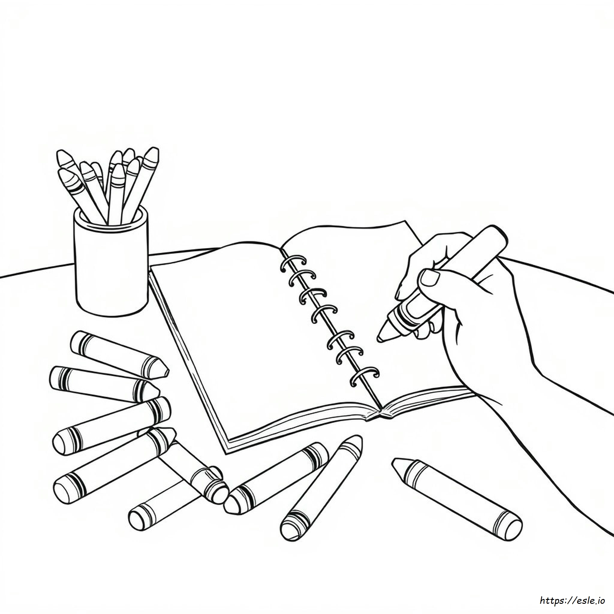 Coloring Page Of Crayons
