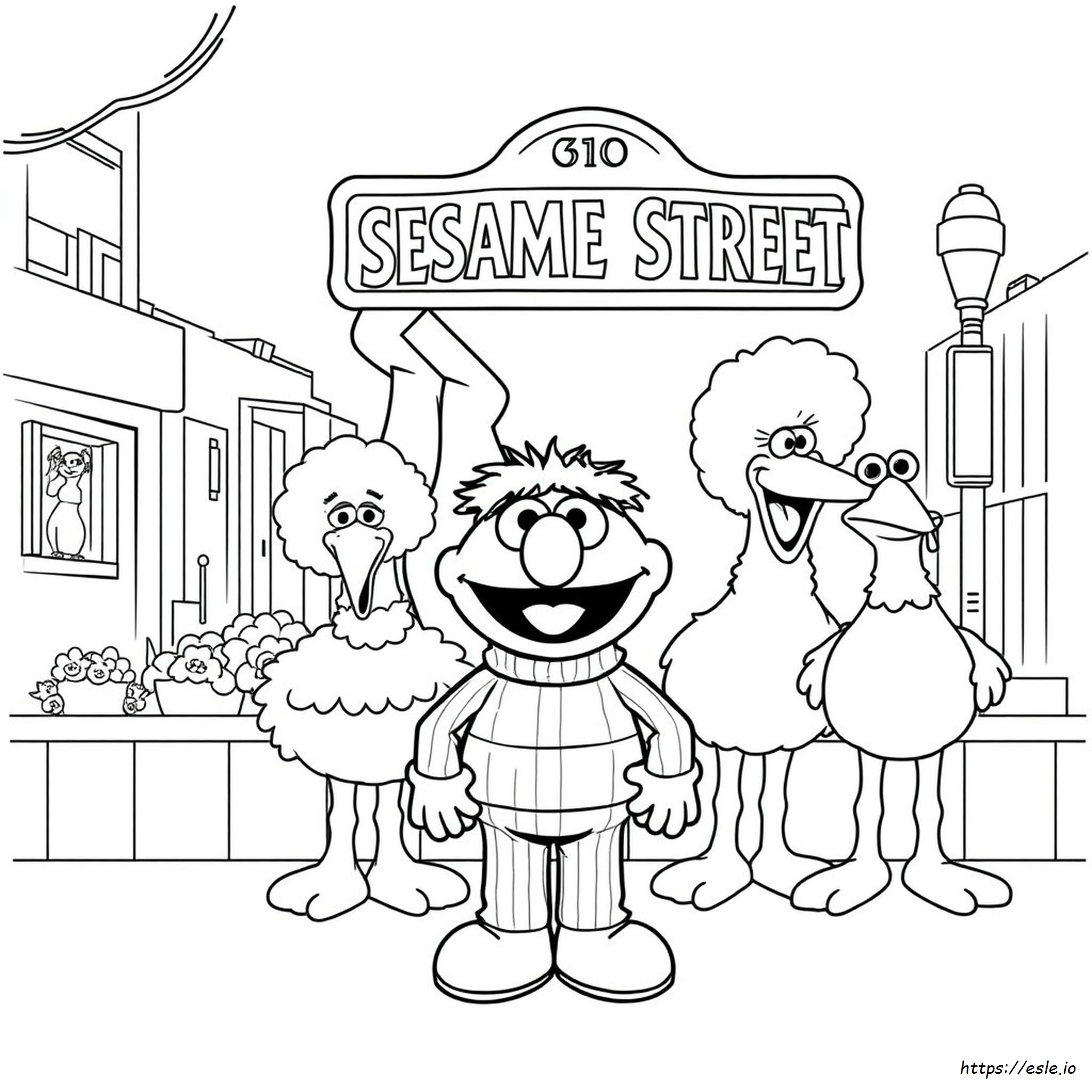 Ernie De Barrio Sésamo Para Colorear
