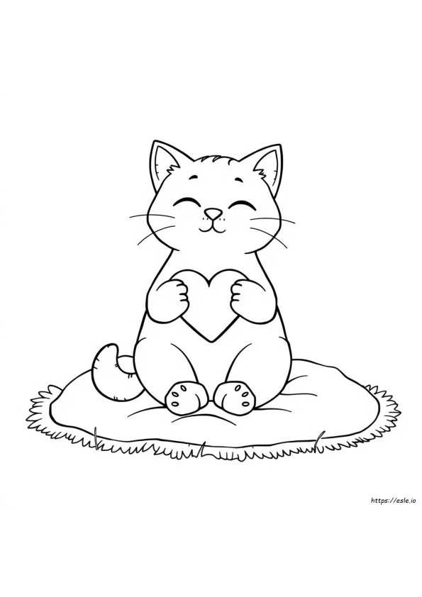 Katze Mit Herz Ausmalbilder