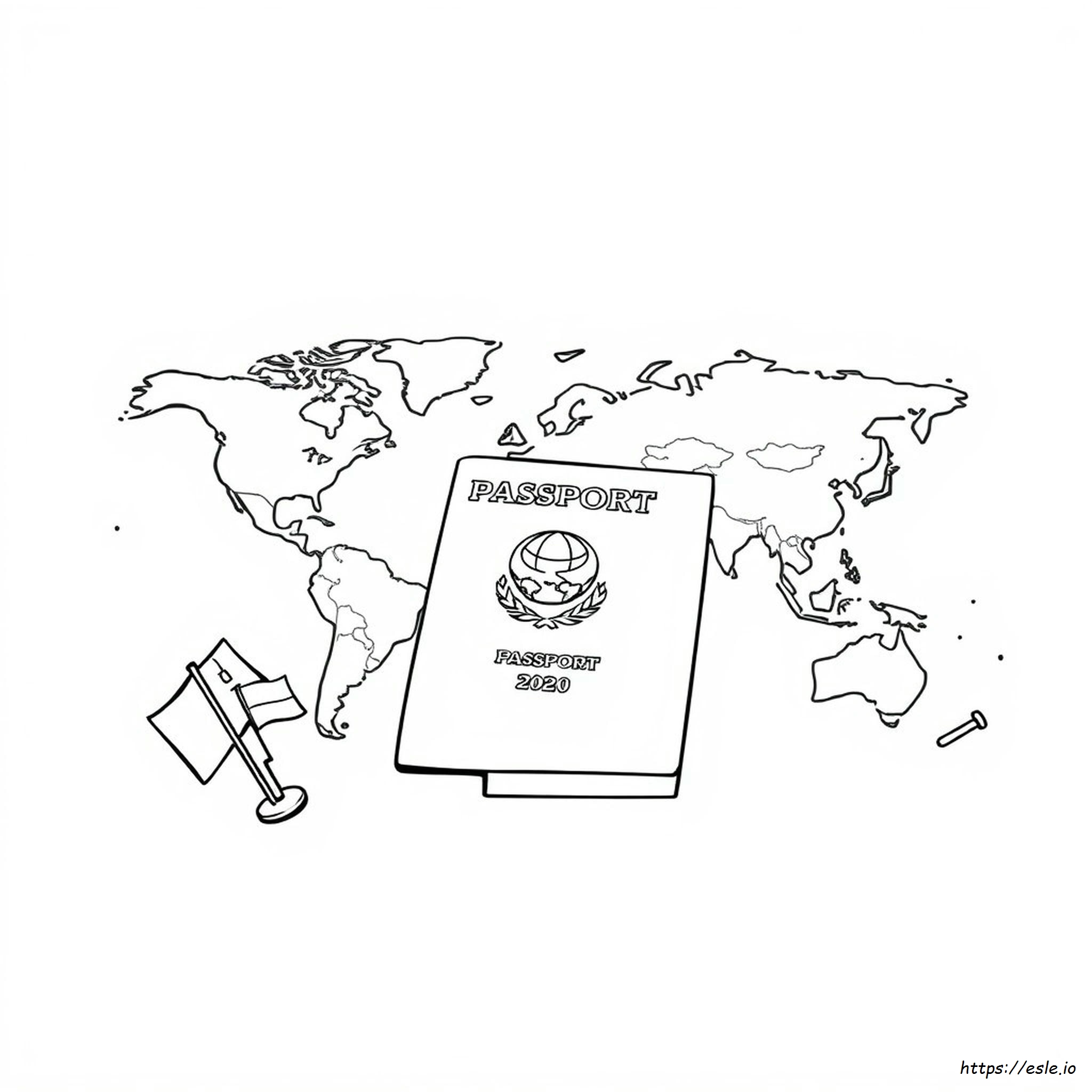 Passport Coloring Page