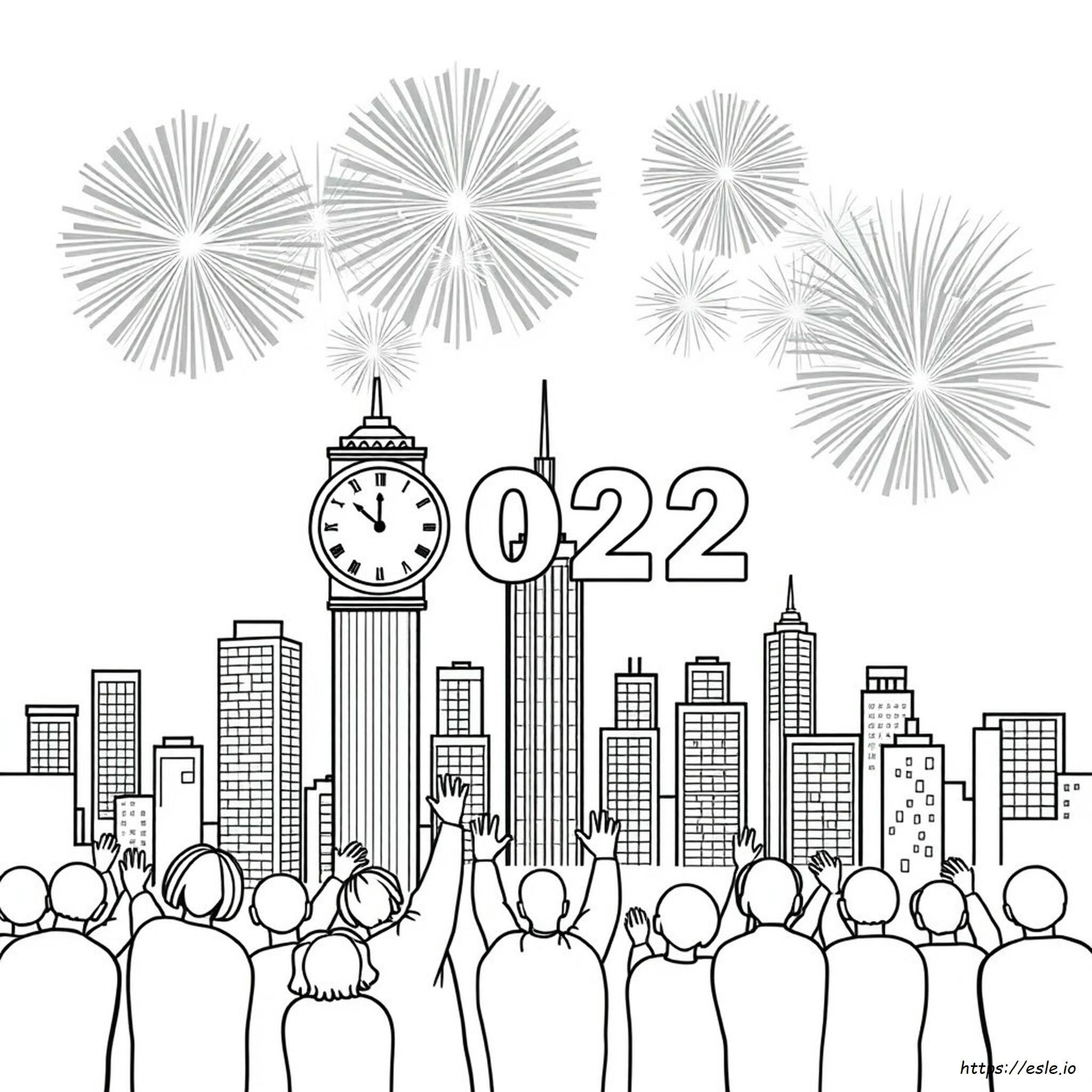 Neujahr Ausmalbilder 2022