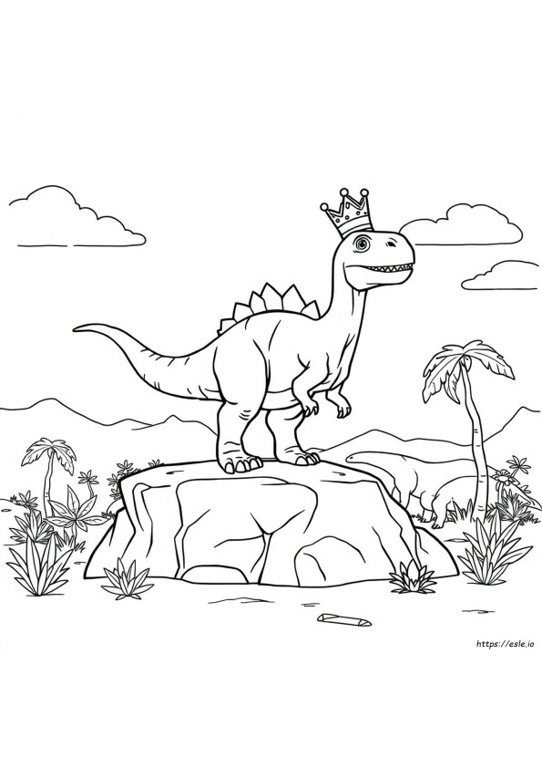 Dinosaurus Kuningas Värityskuvat Tulostettava