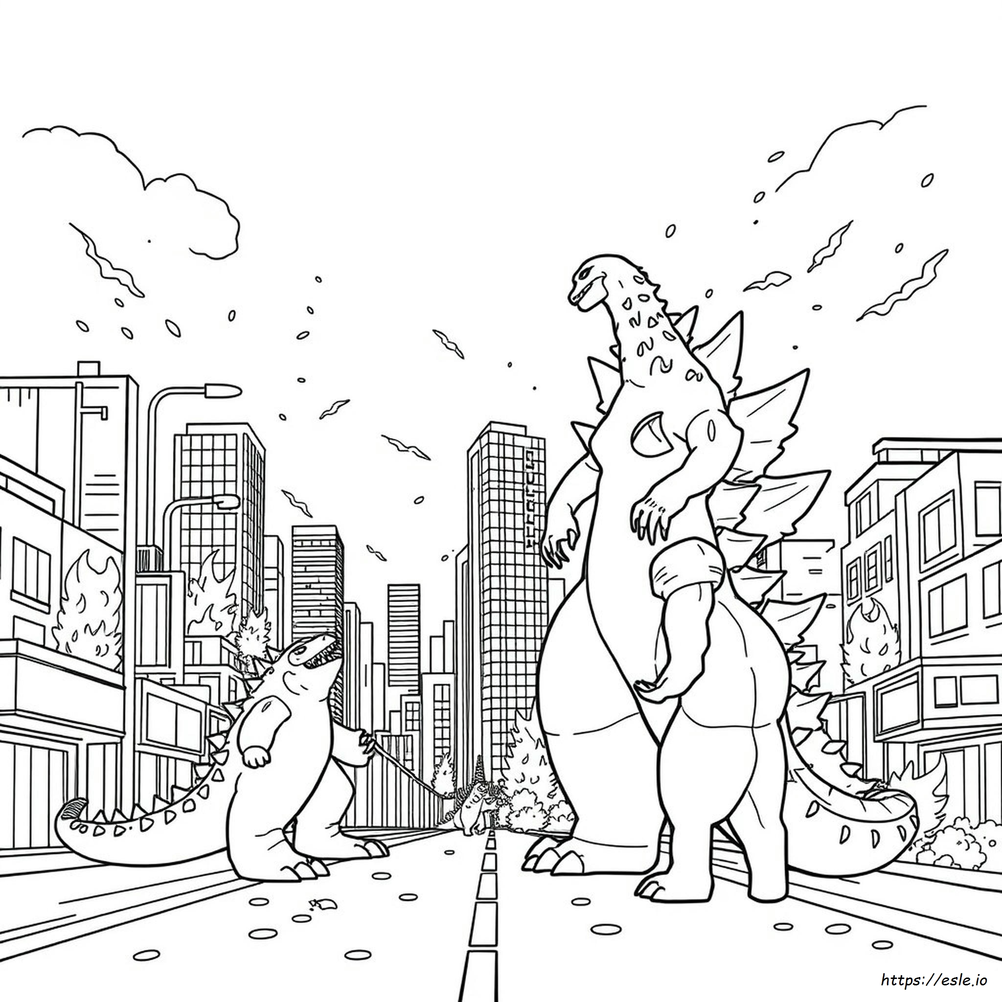 Godzilla Vs Muto Coloring Pages