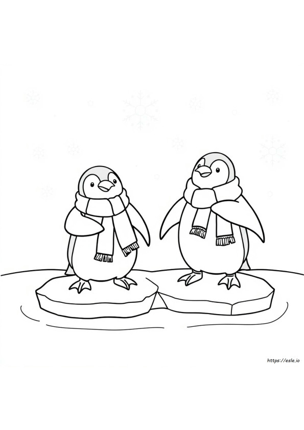 Atkılı Penguen Boyama Sayfası