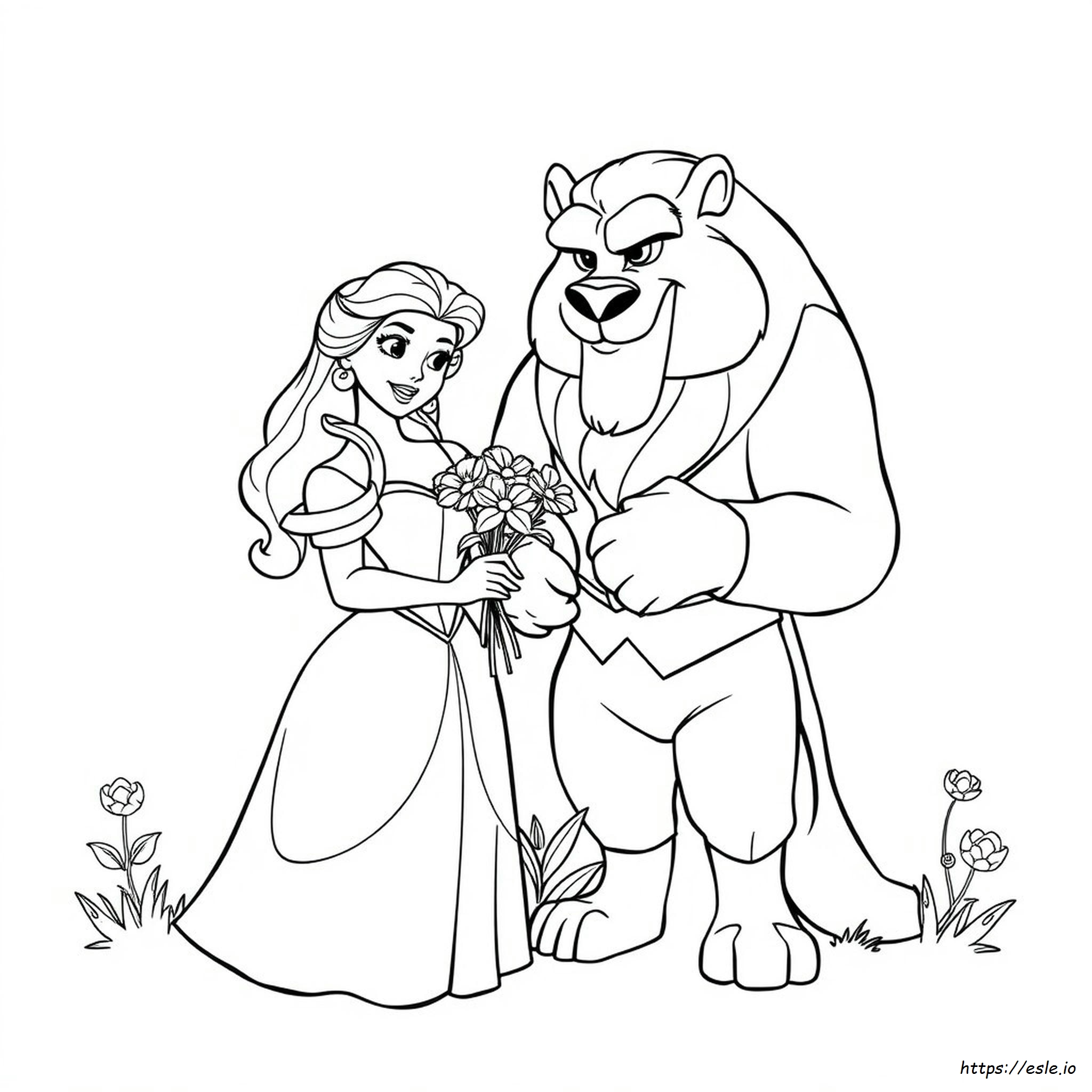 Beauty And Beast Coloring Page
