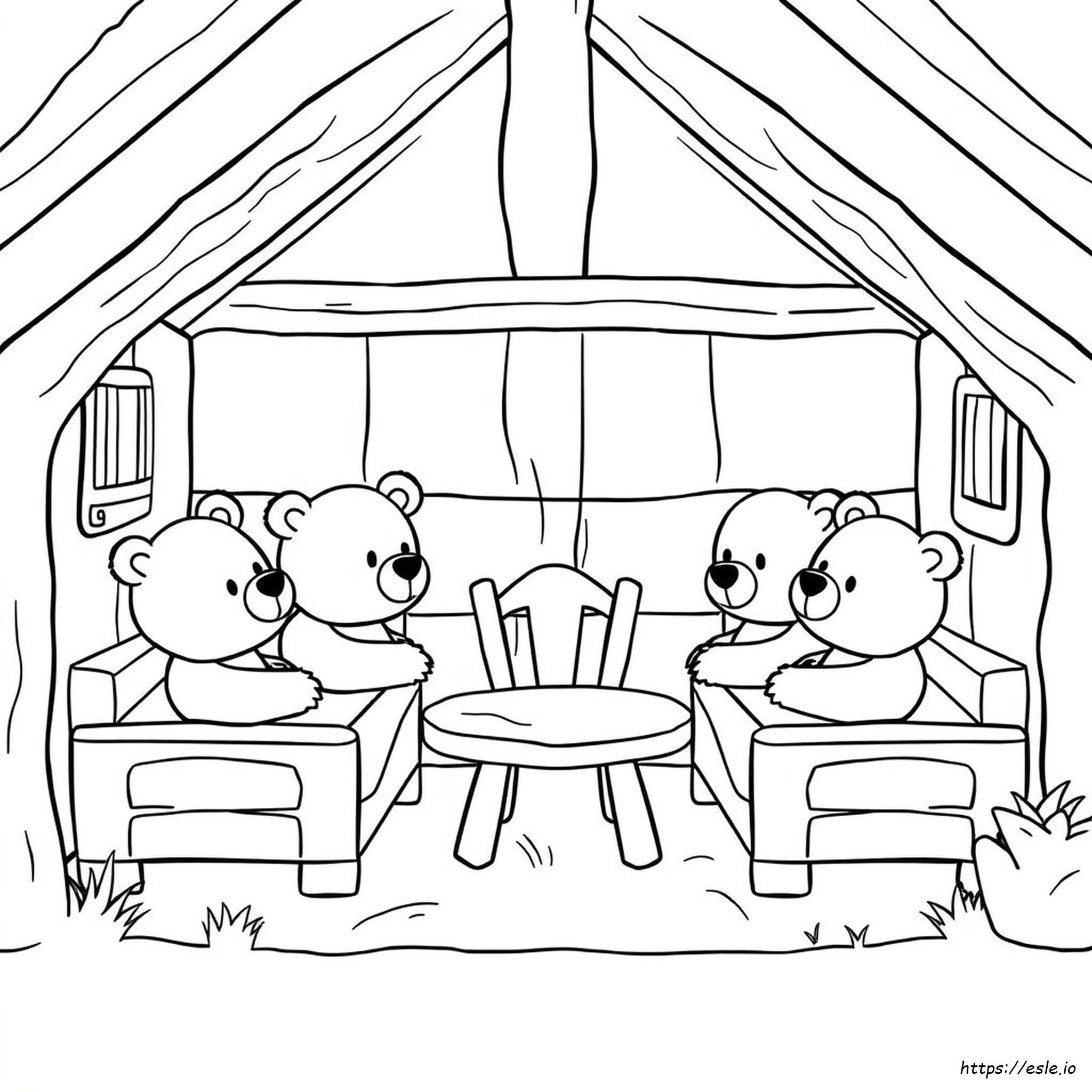 Three Little Bears Coloring Pages