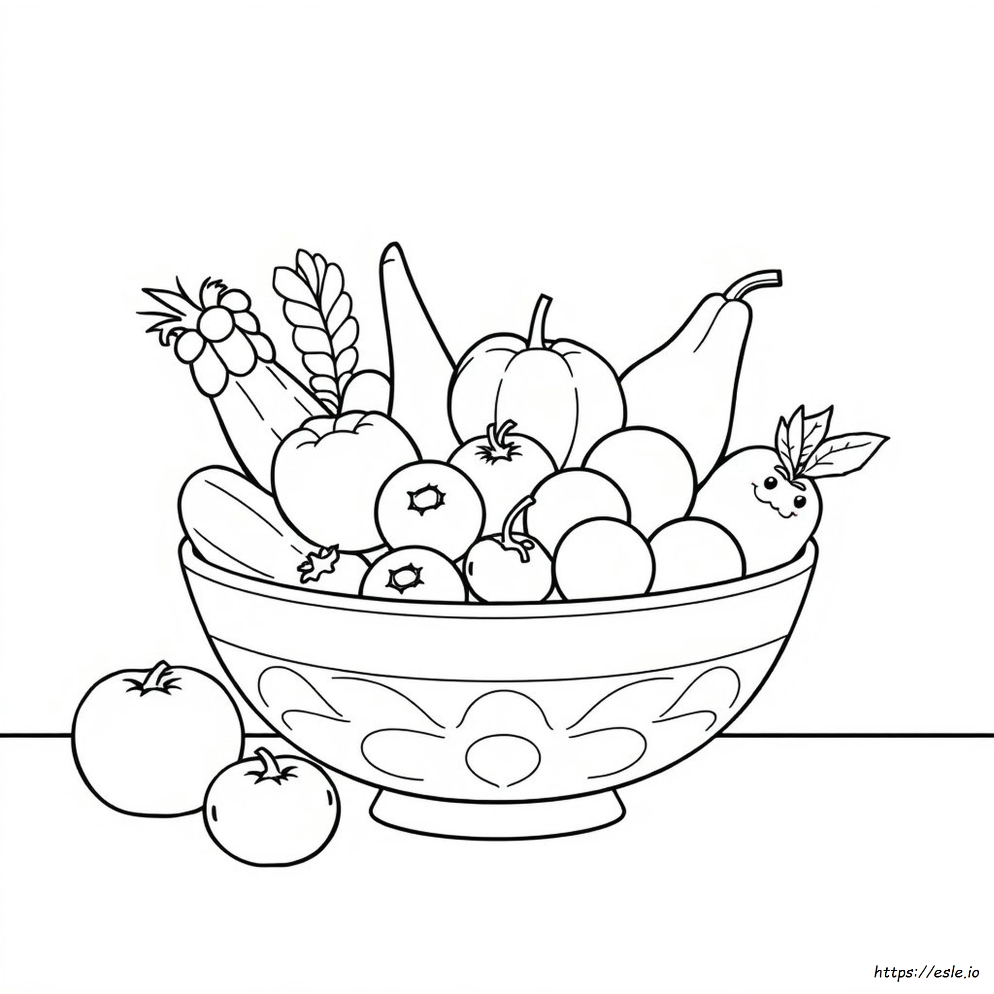 Tigela De Frutas Para Colorir