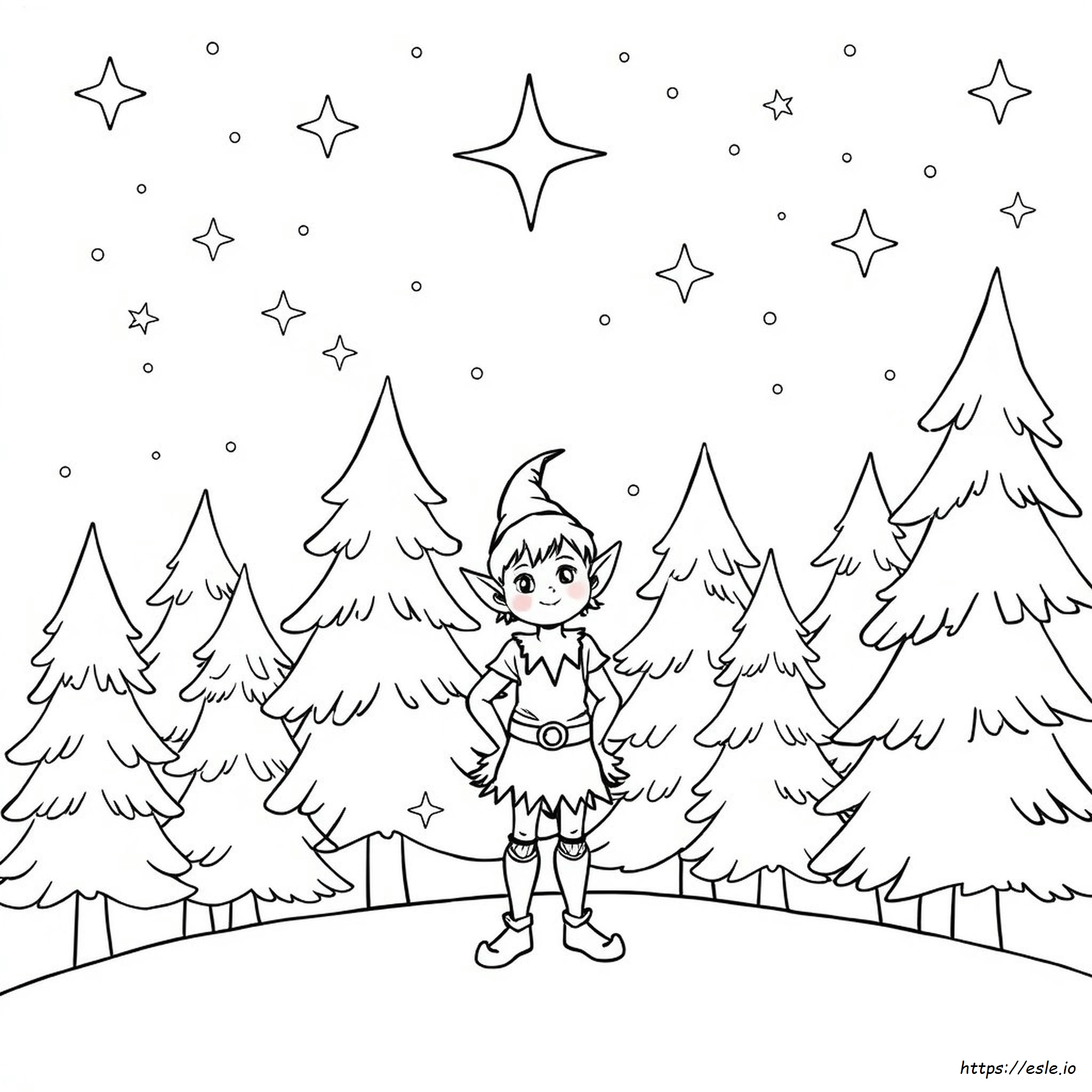 Elf Colouring Pages Free