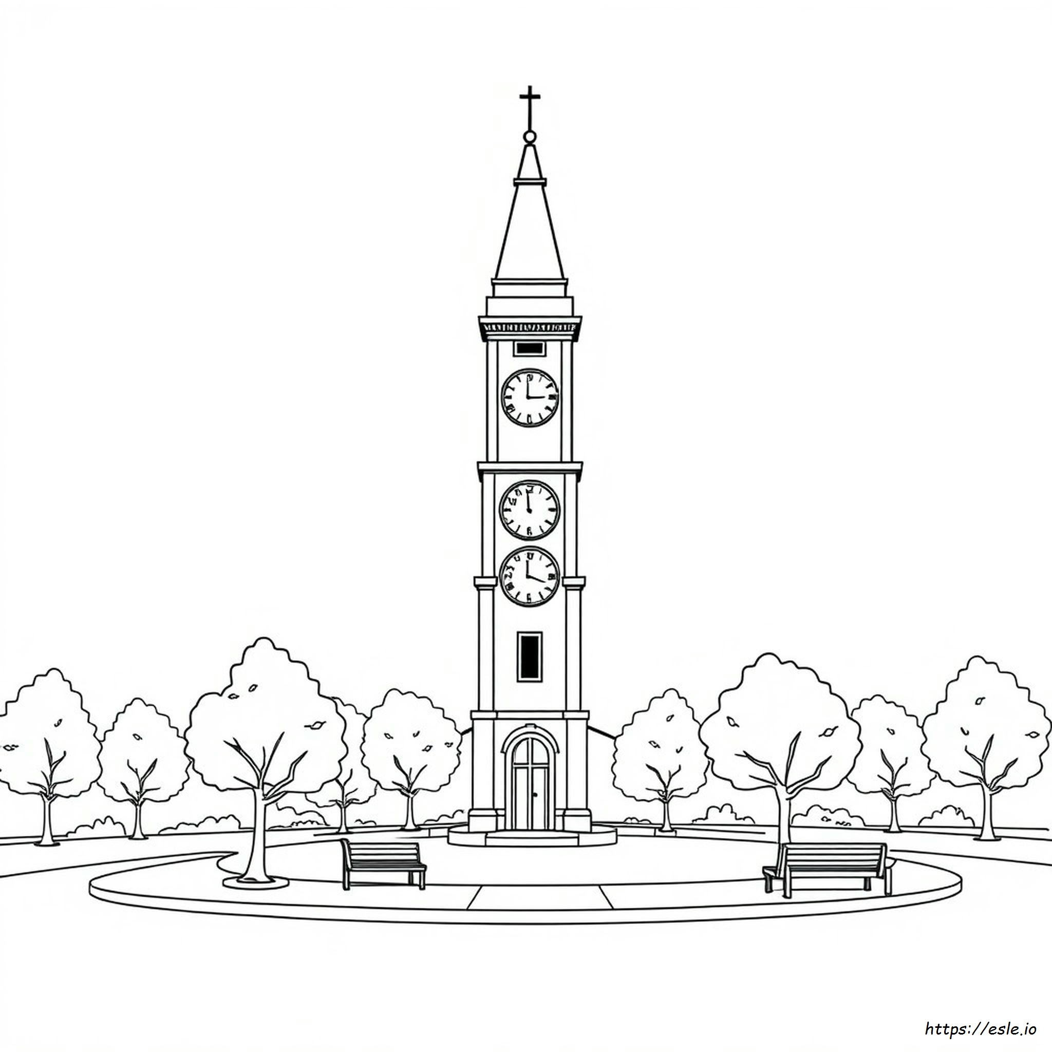 Clock Tower Coloring Page