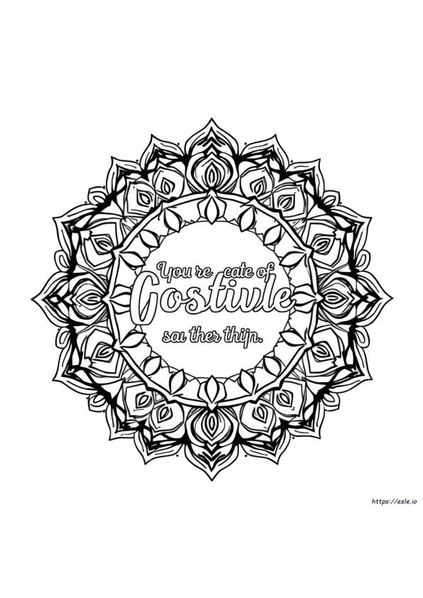 Kutipan Positif Mandala Gambar Mewarnai