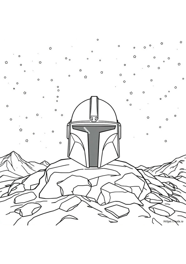 Custom Mandalorian Helmet Coloring Page