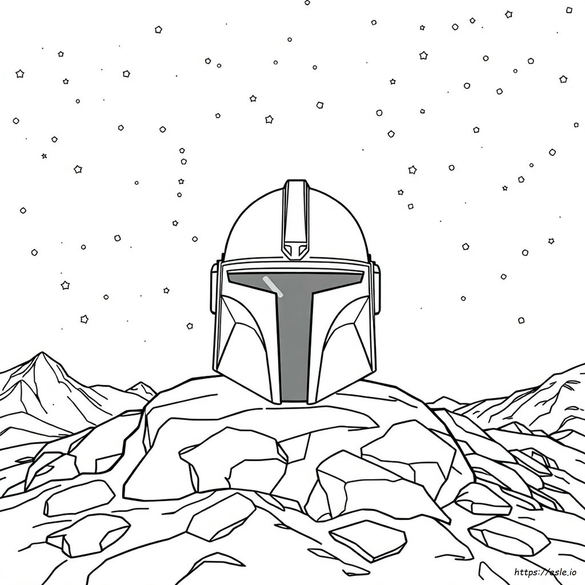 Custom Mandalorian Helmet Coloring Page