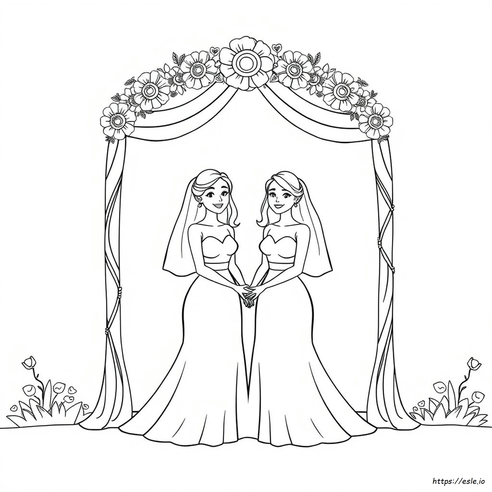 Lesbische Hochzeit Ausmalbilder