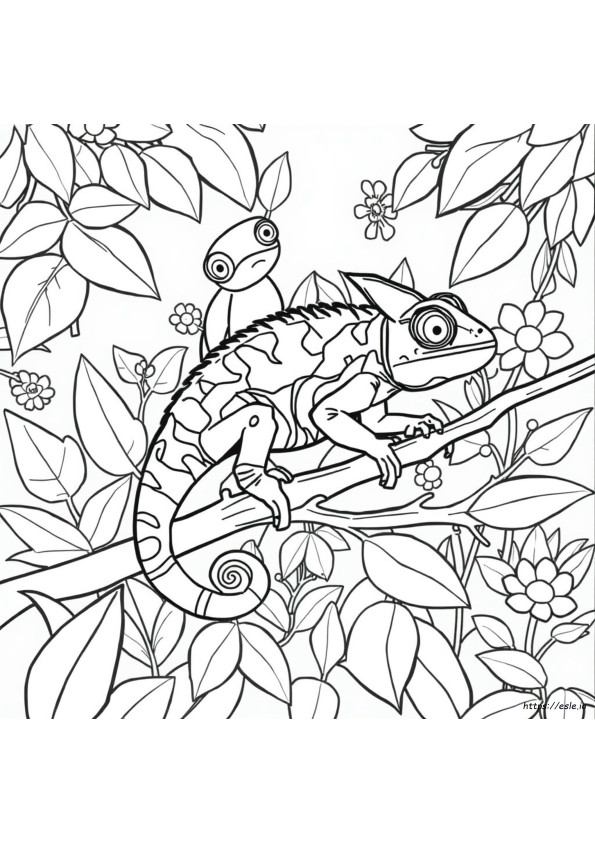 Camaleão Confuso Para Colorir