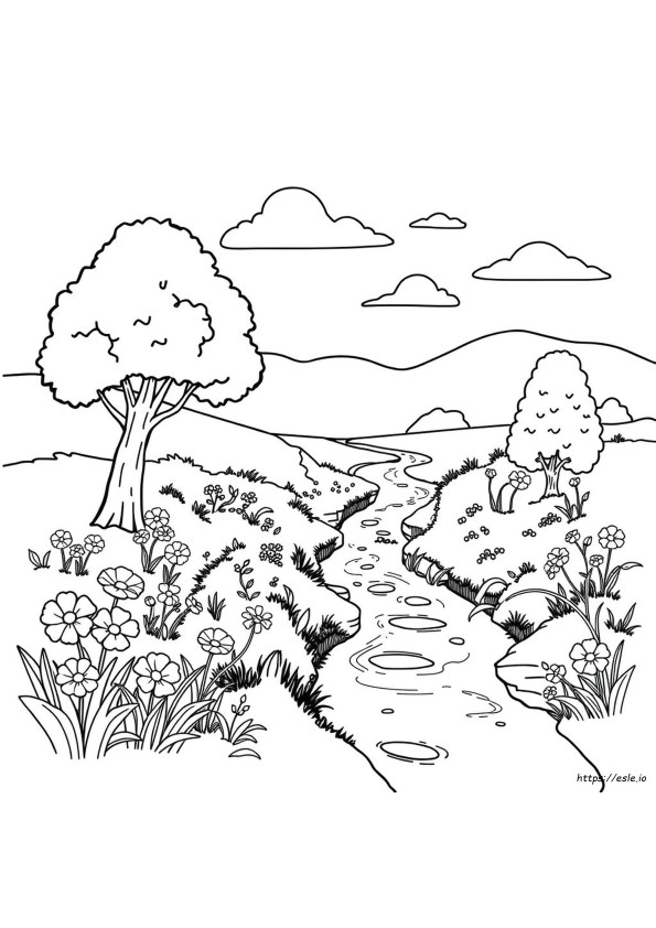 Página Para Colorear Para Adultos Naturaleza