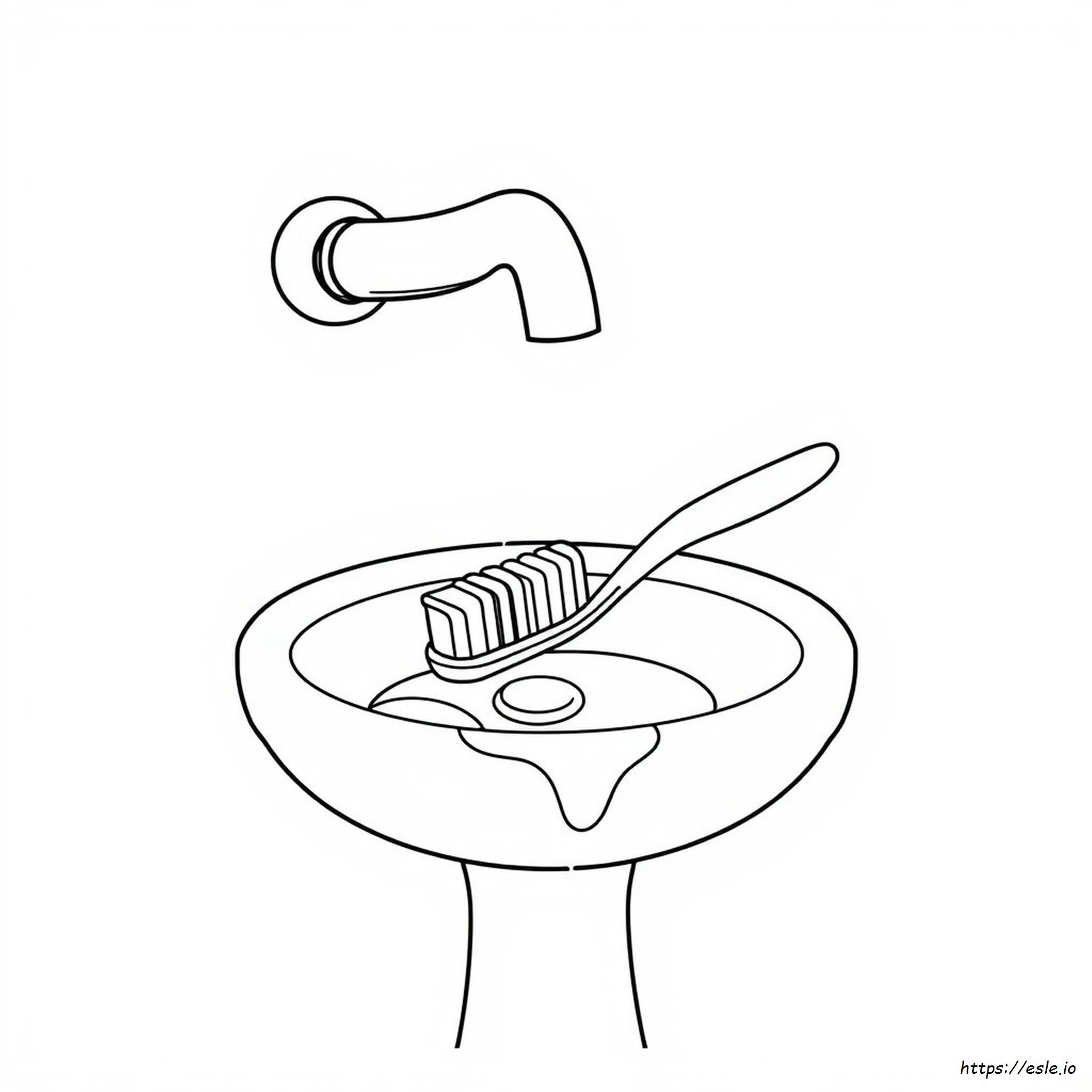Toothbrush Colouring Page