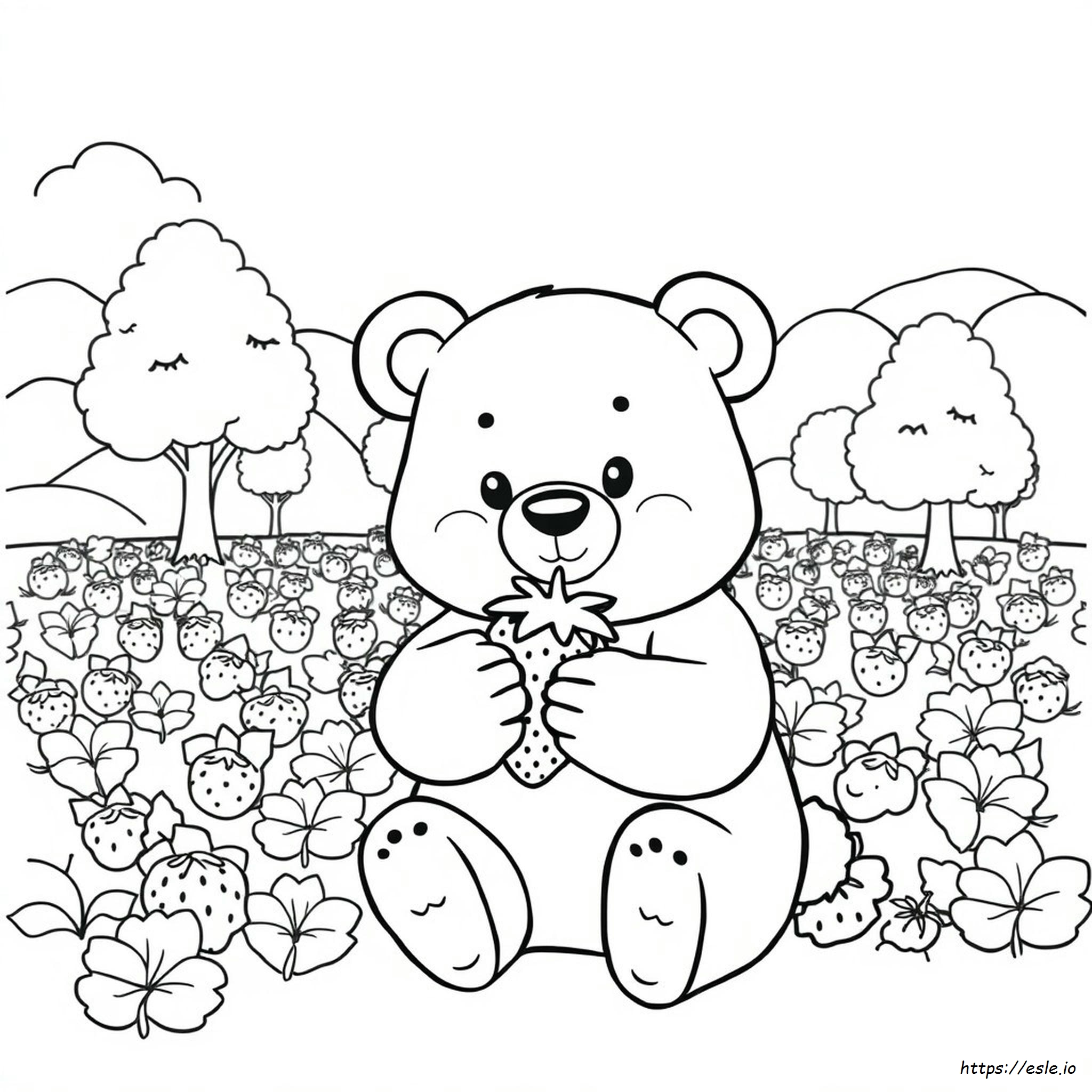 Coloriage Ours Fraise
