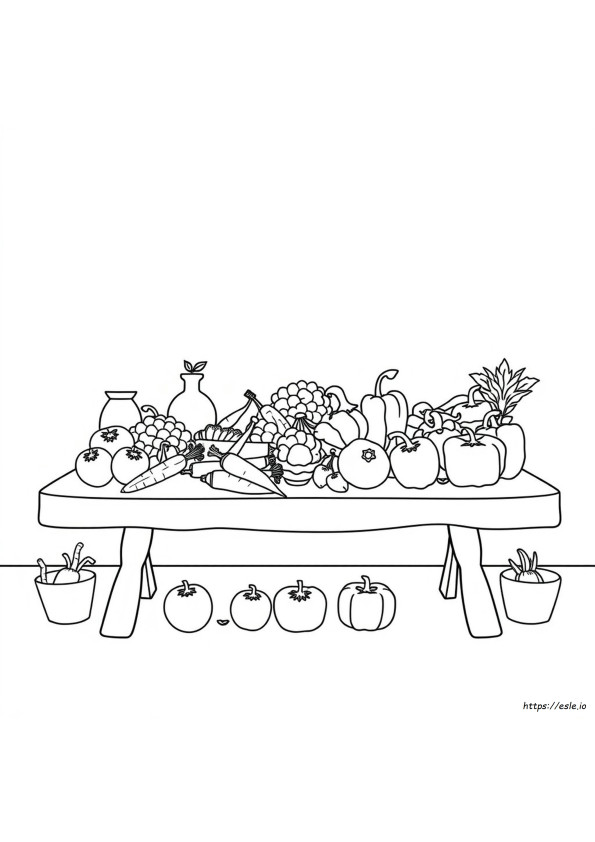 Fruits And Vegetables Clipart Coloring