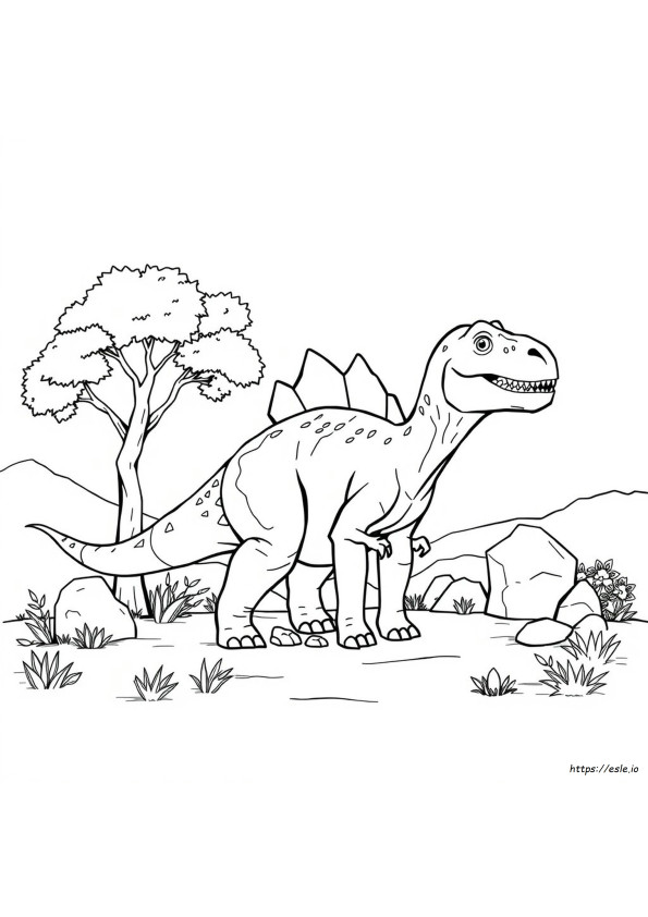 Realistinen Carnotaurus Värityskuva