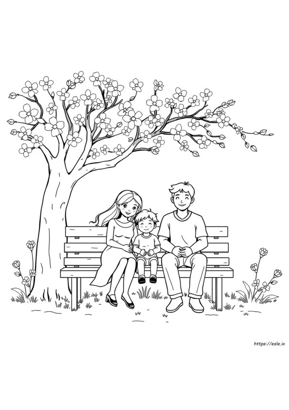 Family Of 3 Coloring Pages