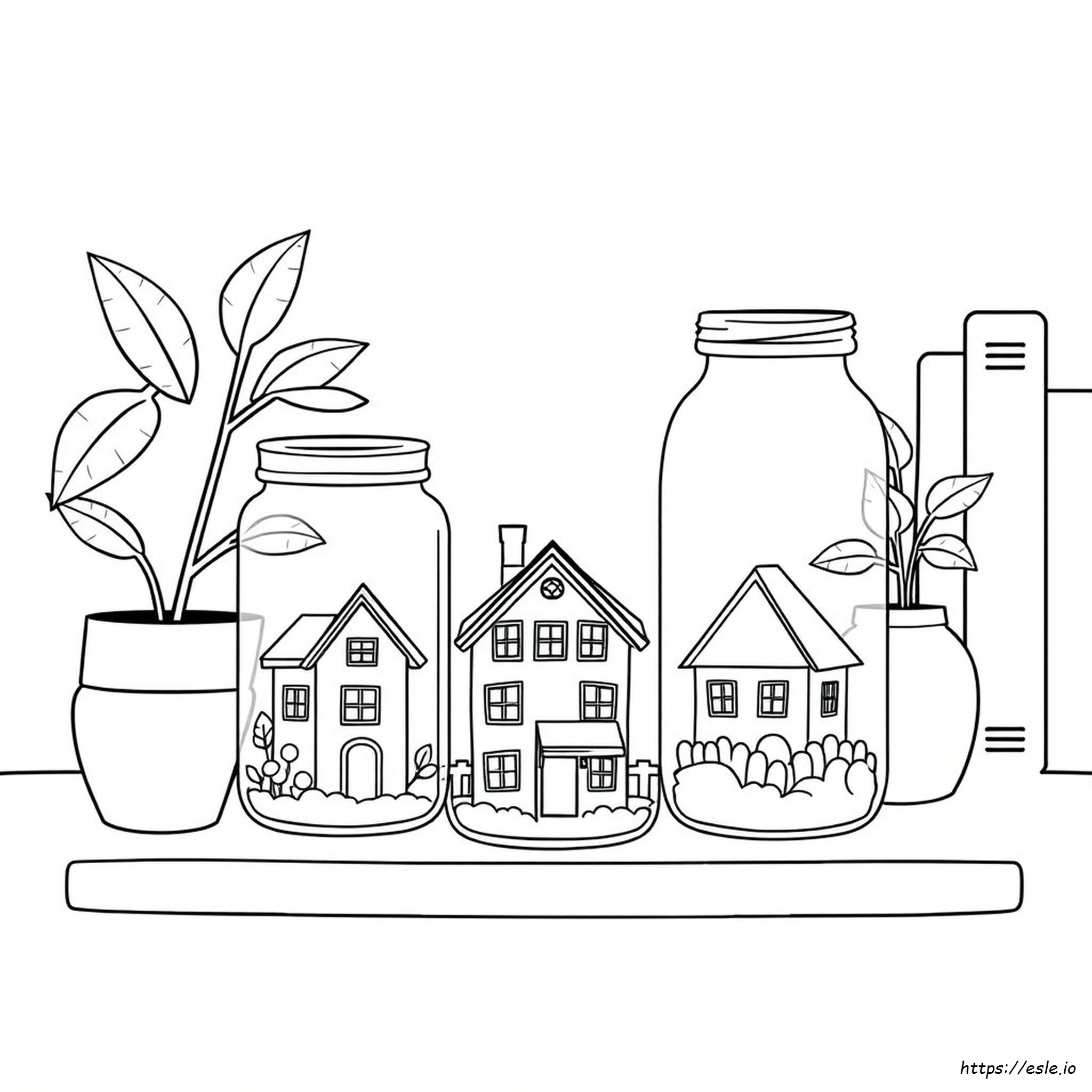 House In A Jar Coloring Page