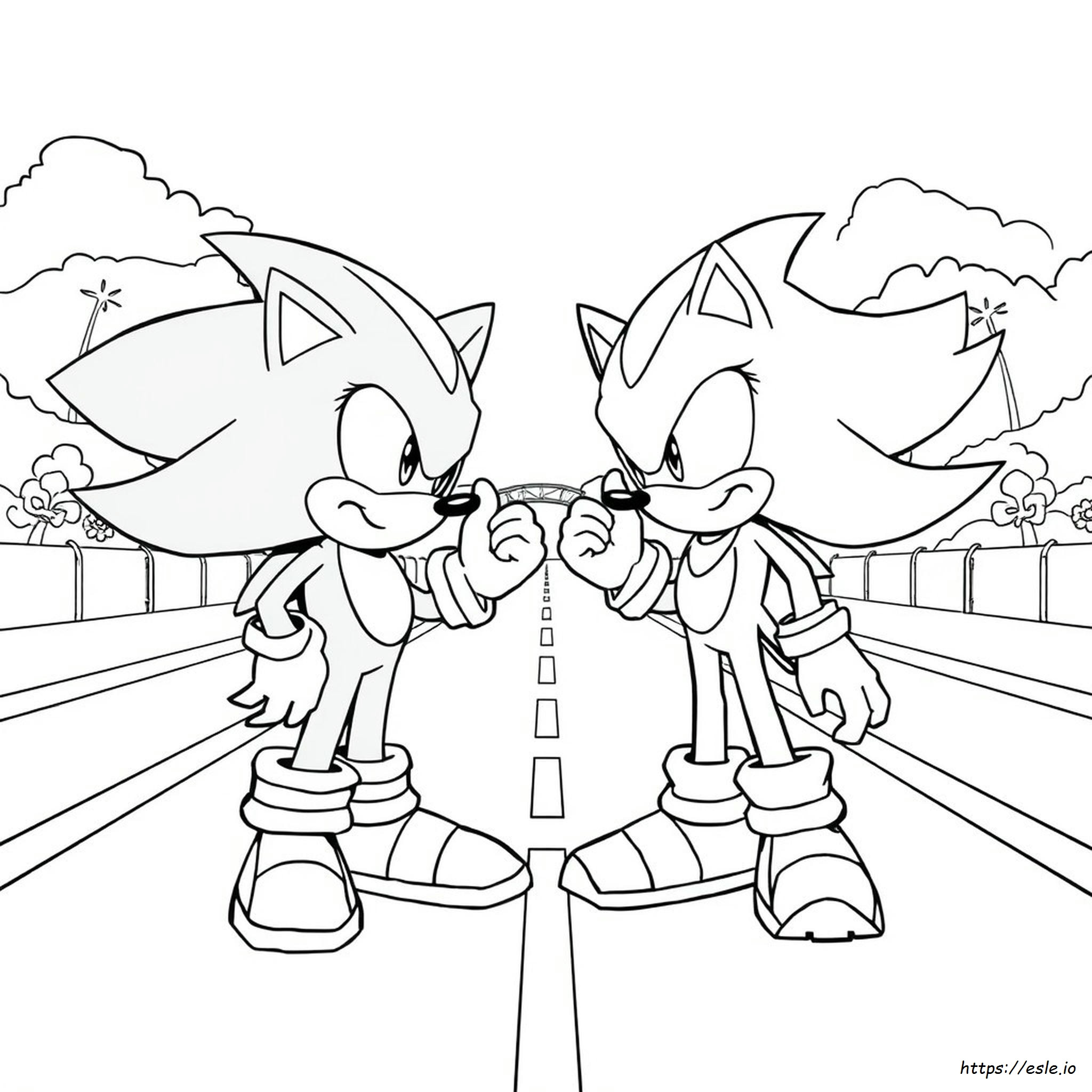 Coloriage Sonic Vs Shadow