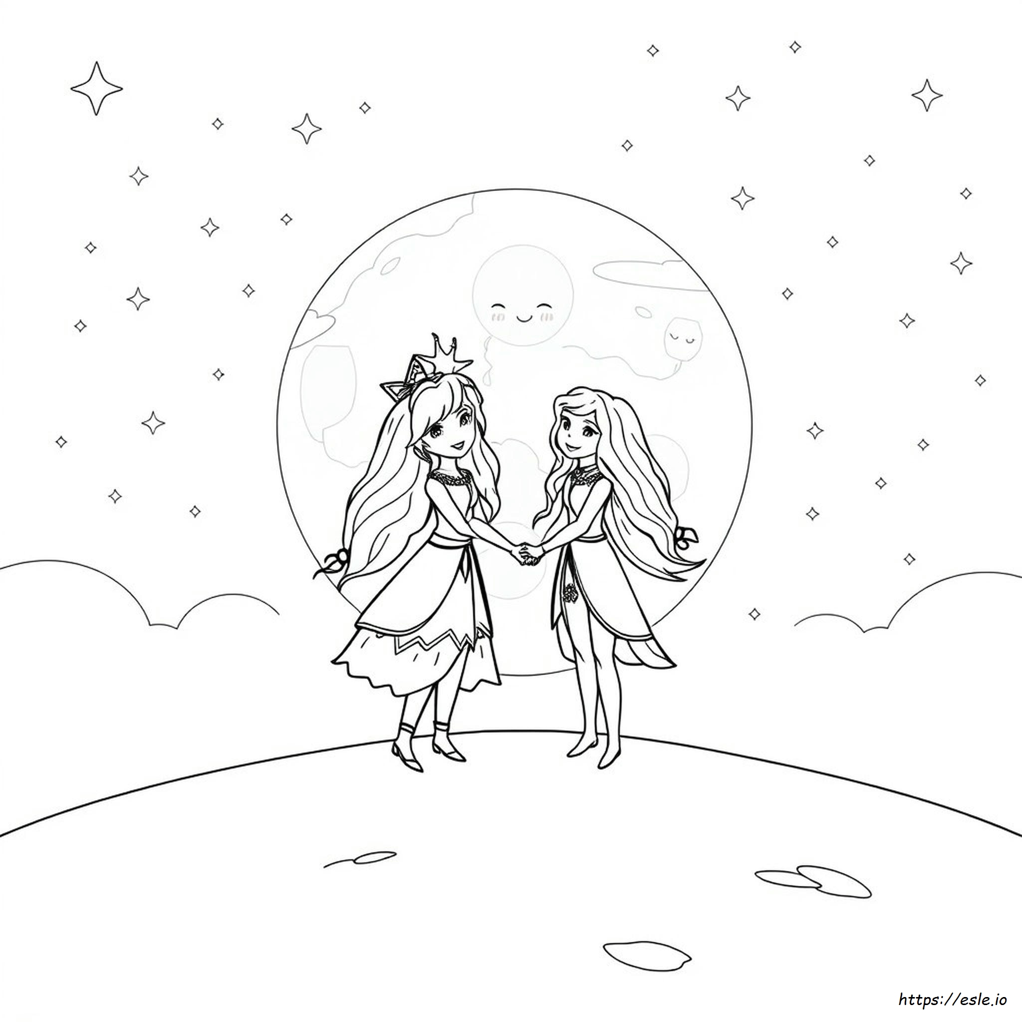 Kolorowanki Celestia I Luna