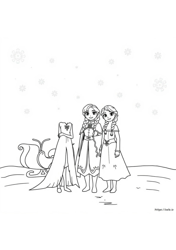 Elsa Anna Kristoff Coloring Page