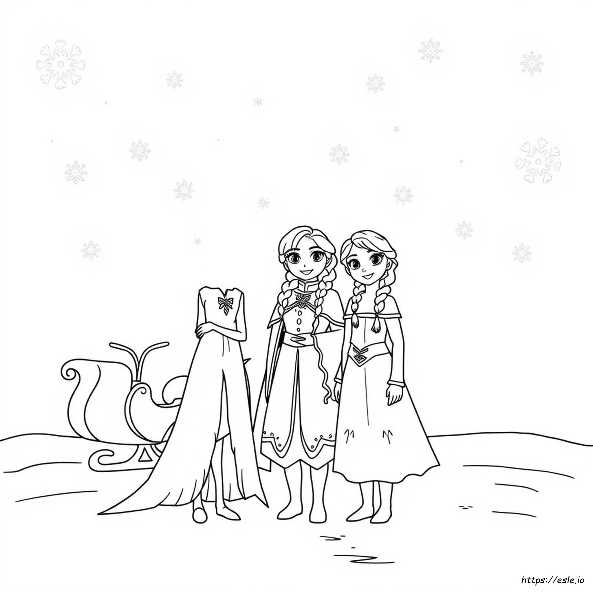 Elsa Anna Kristoff Para Colorear