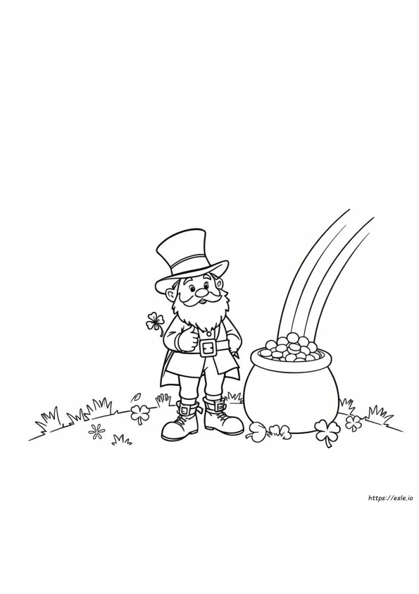 Página Simple De Duende Para Colorear